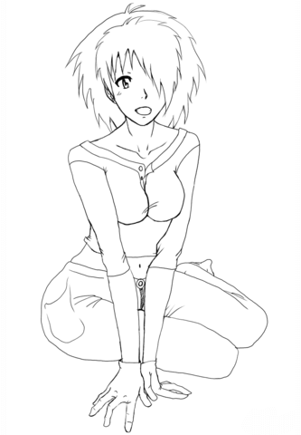 Anime Girl Character By Gabriela Gogonea Coloring Page